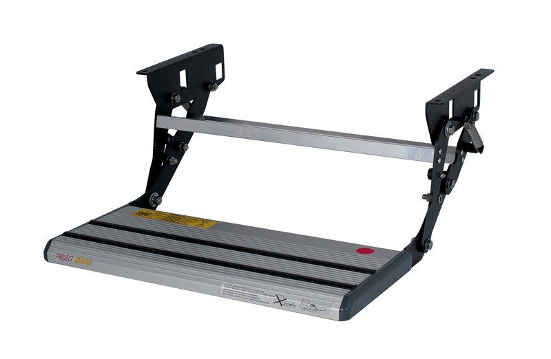 Manual step, aluminium with anti-slip rubber