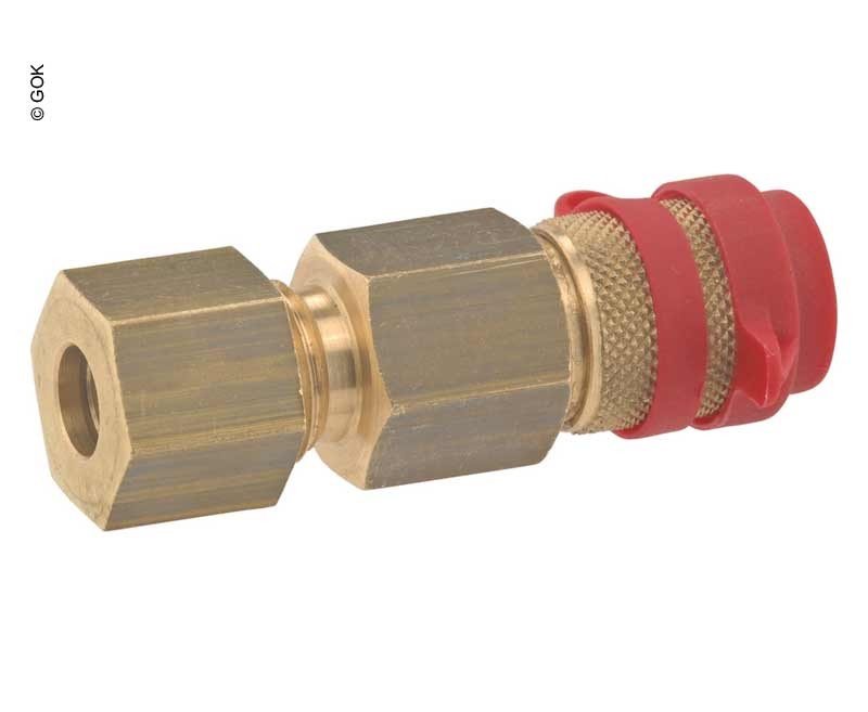 Gas coupler m.8mm grommet