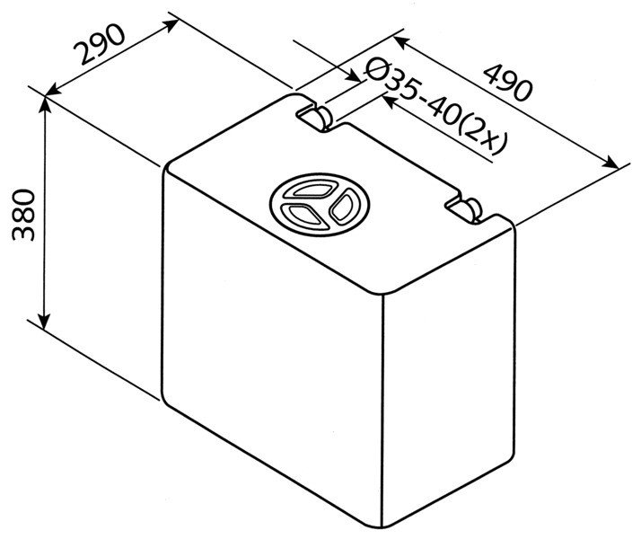 Fresh and waste water tank 50l EV1004