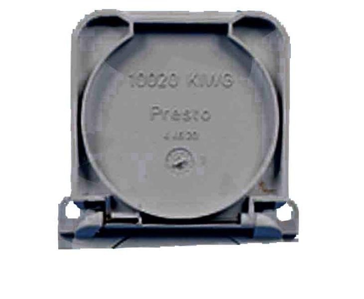 Hinged cover for socket outlet 230V grey