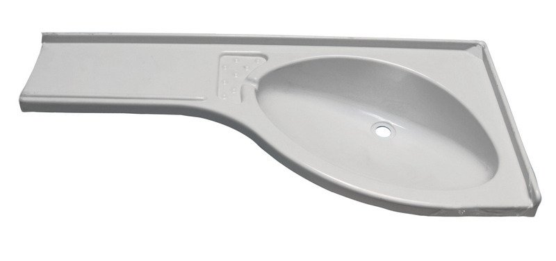 Corner washbasin shelf left white 840x375x150mm