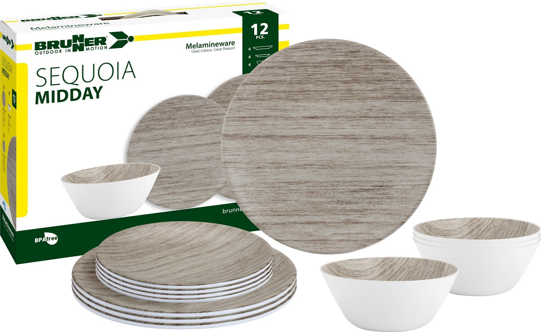 Nõudekomplekt Sequoia, Midday, 4-le, BPA-vaba