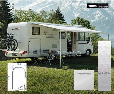 Awning Omnistor 8000 with motor white, 4m cloth Mystic Grey