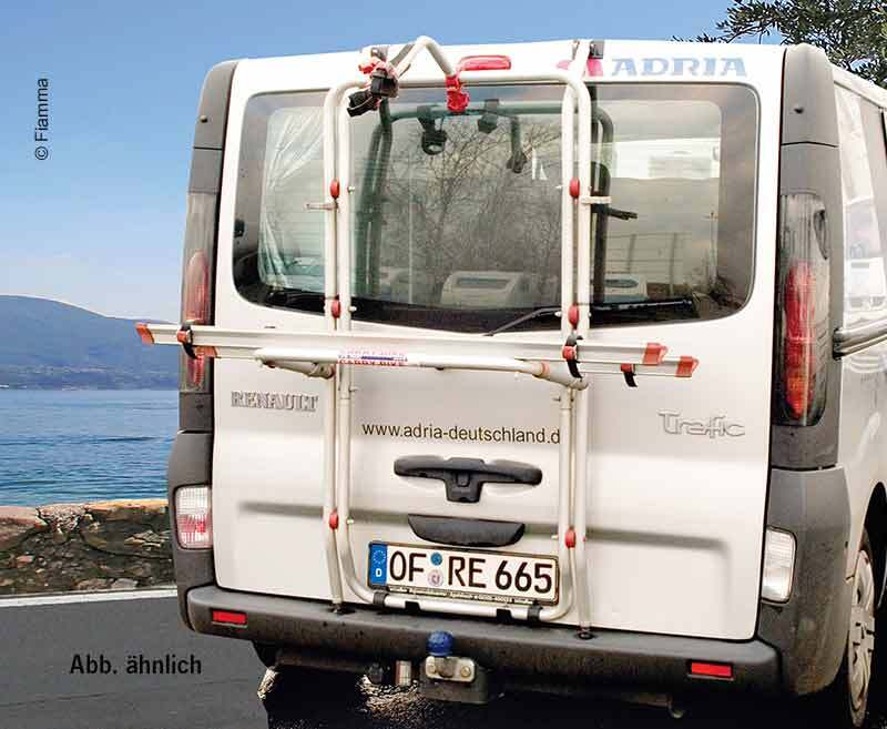 Alu rear carrier Carry Bike f. 2 wheels Renault Trafic tailgate