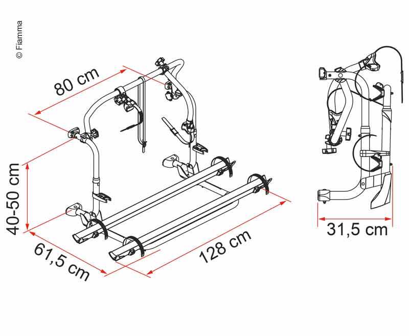 Jalgrattahoidja Carry Bike Pro 2-le rattale, mustad otsad, laiendatav 4-le