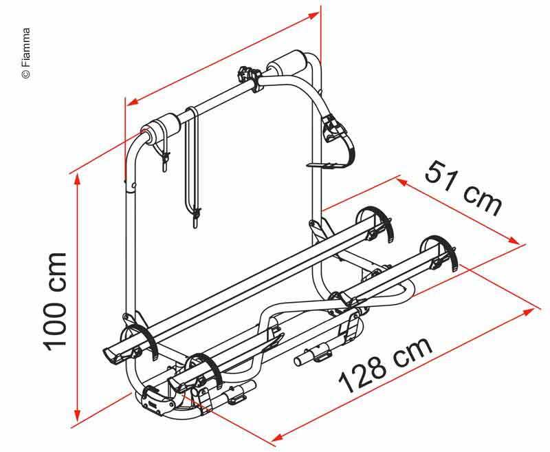 Drawbar carrier XL A Pro 50 kg, for 2 wheels, blue version, max. 3 wheels