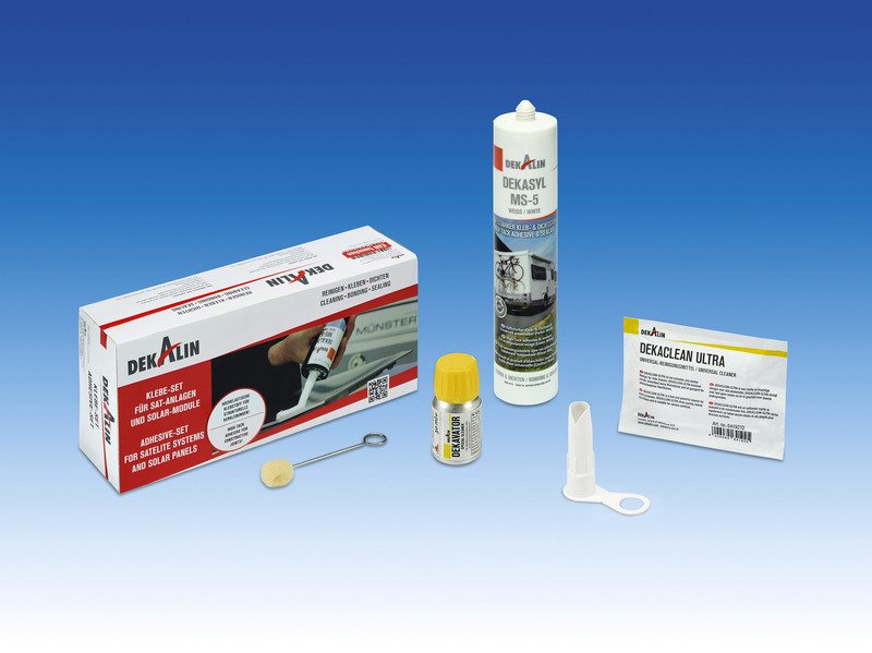 DEKALIN Adhesive Kit - 1x Dekasyl MS 5 White, 1x Dekavator 30ml, Tuc