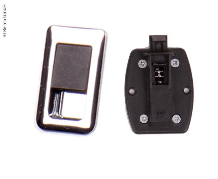 Ukselukk 36x59mm kroom/must, ukse paksus 12-18mm