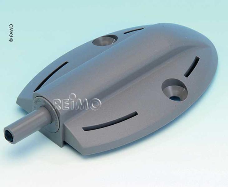 Door damper incl. screw-on bearing, grey Plastic
