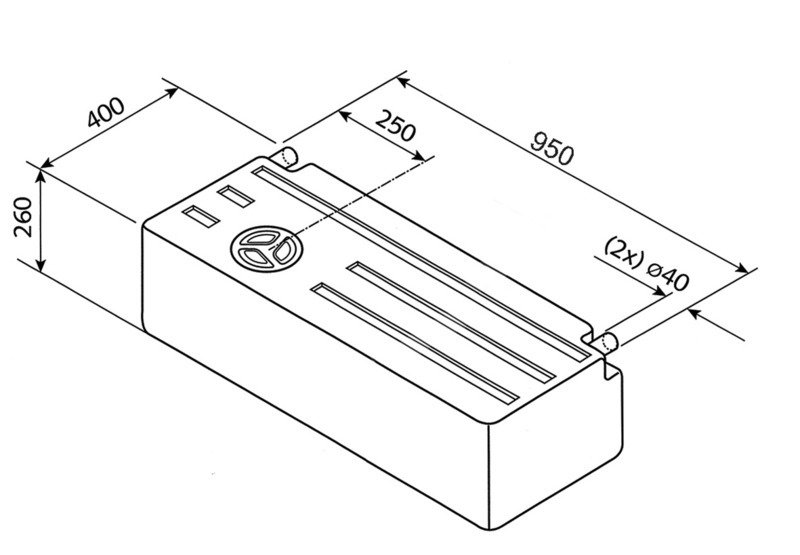 Fresh and waste water tank EV1802