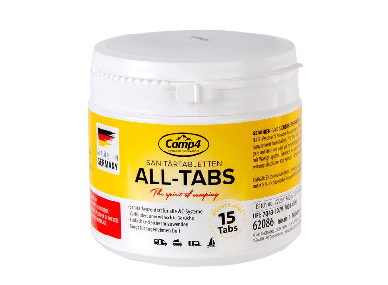 WC-keemia Camp4 All Tabs, 15 tabletti