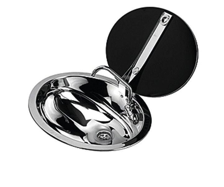 Stainless steel sink with tap