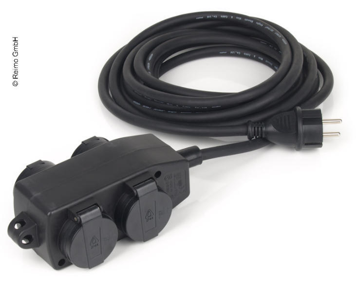 Socket block 4-fold with 5m cable