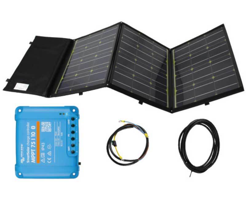 Single solar module foldable set incl. Victron MPPT, 110W