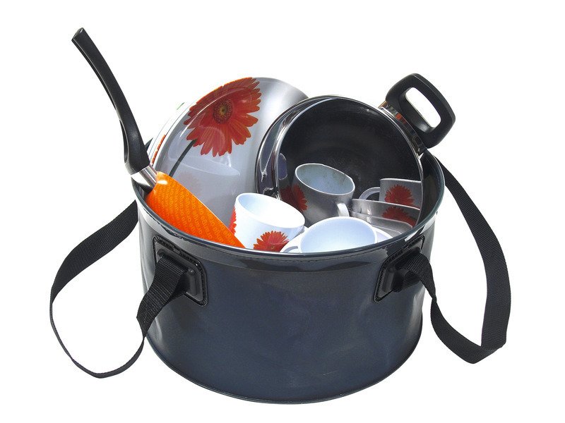 Folding bucket Bine blue with handles