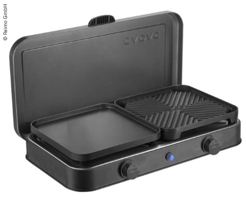 2-Cook Pro Deluxe 2-burner hob/grill 50mbar, piezo, 2 grill plates