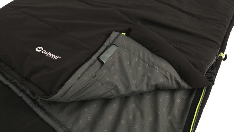 Outwell Sleeping Bag Contour, Black, 220x85 cm, Integrated Pillow