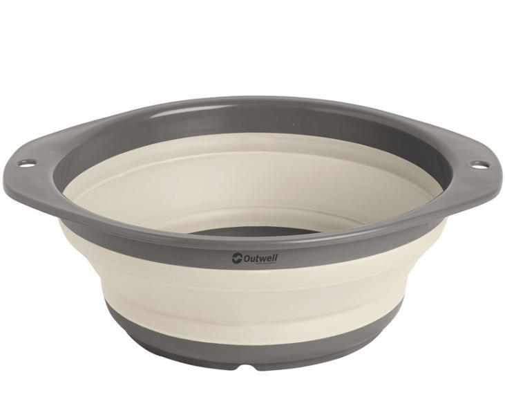 Outwell silicone bowl, foldable, size S, Ø23,5 x H9 cm, white