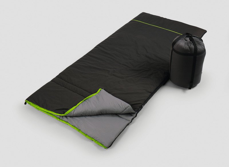 Sleeping Bag Blanket, JASPER Camp4 Sleeping Bag, 210x90cm, grey/lime