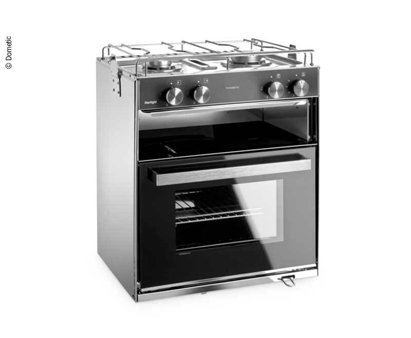 Dometic Starlight gas stove with grill and 2-burner hob