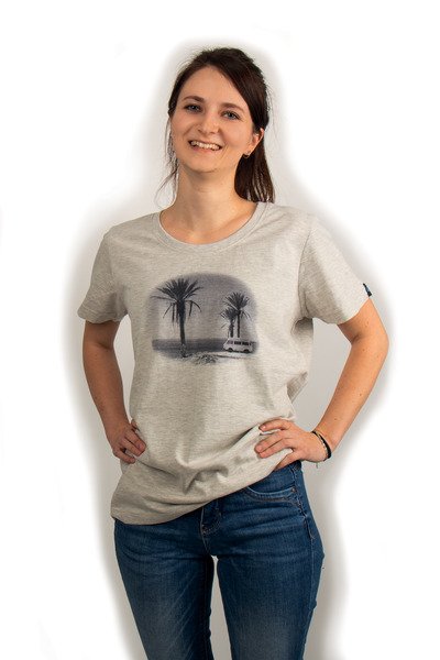 T-Shirt Damen VW, hellgrau-melange, 100% Baumwolle
