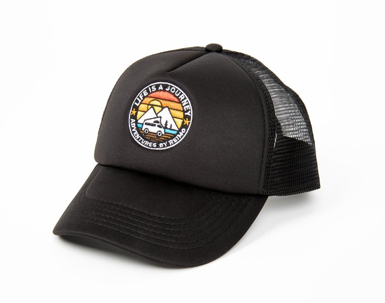 Trucker Cap LIFE IS A JOURNEY, black, unisex
