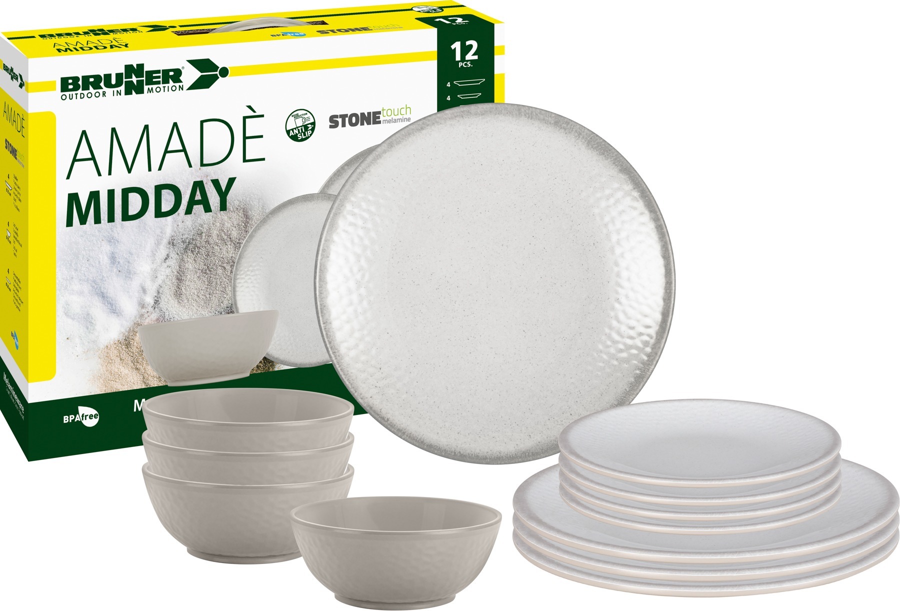 Nõudekomplekt Amade, Midday, 4-le, 12 osa, BPA-vaba, AntiSlip