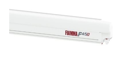Seinamarkiis Fiamma ZIP F45L, korpus valge, kangas Royal Grey, 4,5 m