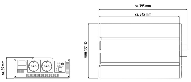 Inverter Carbest 12/230v  2500W USB pordiga