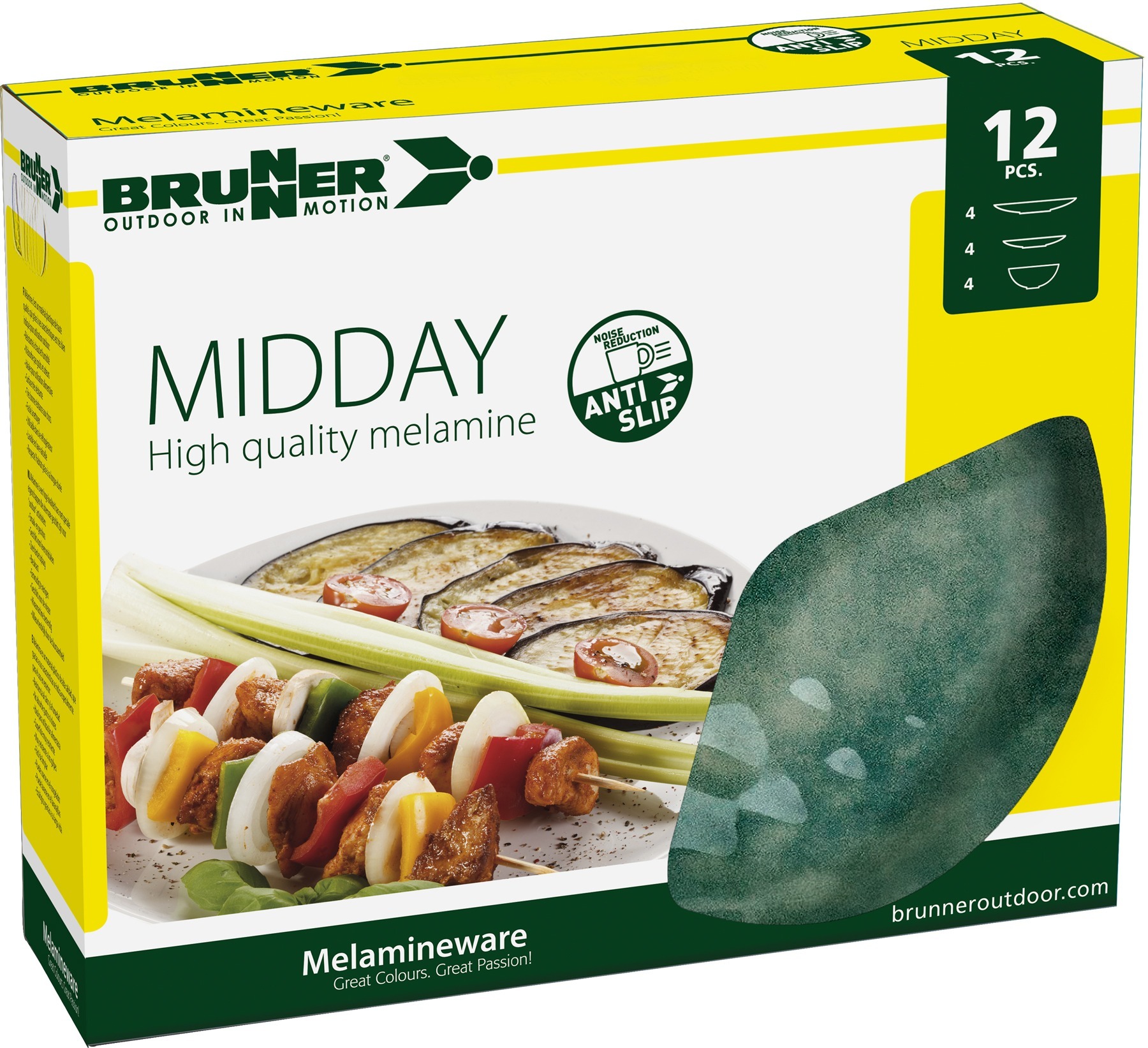 Nõudekomplekt  Sea Green, Midday, 4-le, 12 osa, BPA-vaba