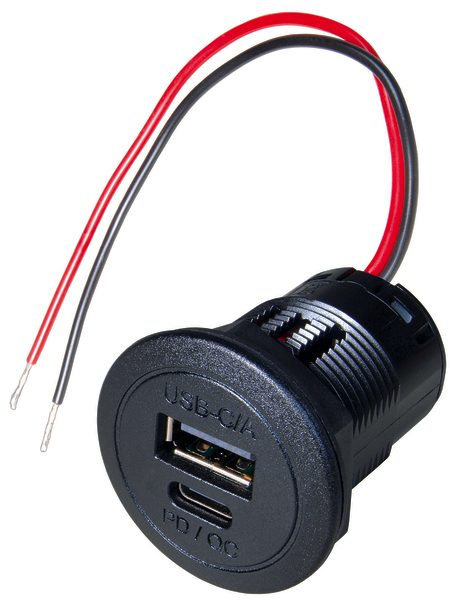 Power USB-C/A Double Socker 12v-24V DC, Output 5V DC, 3.6 A