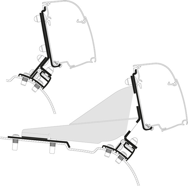 Adapter for Thule Omnistor awning 4200, PSA minivan G2