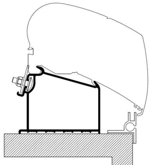 Adapter katusemarkiisile O6200/O6300/O9200, pikkusele 2,5 - 6m, Adria karavanid, al. 2015